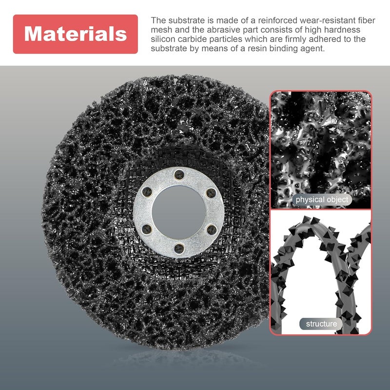 Vantego Paint Stripper Discs 4-1/2" 5-Pack for Angle Grinder Rust and Paint Removal Wheels for Metal and Wood – Black, Efficient Sanding & Grinding - Image 3